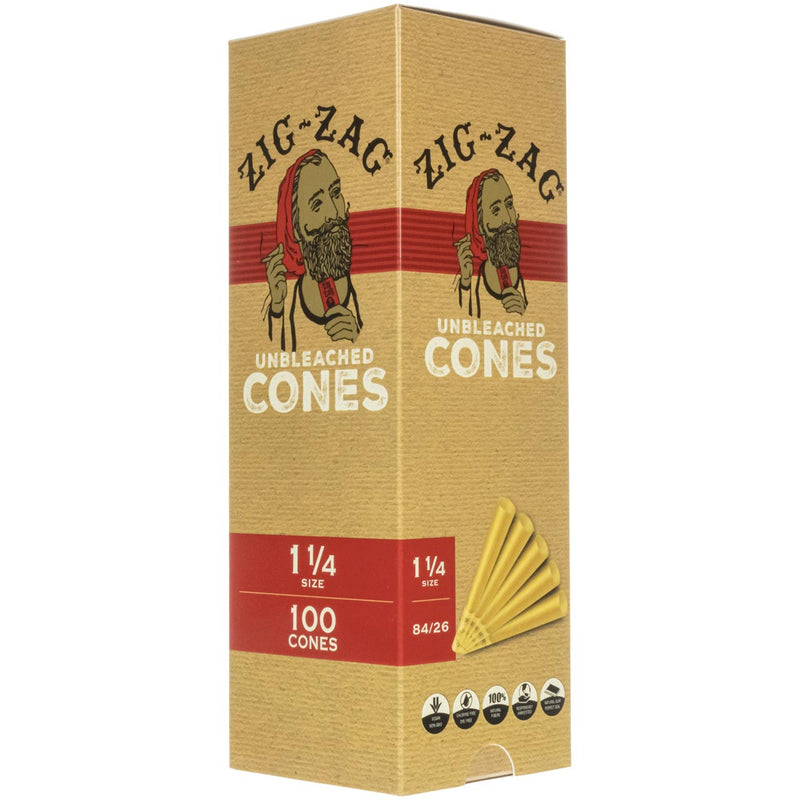 Zig Zag Unbleached Cones 100pk
